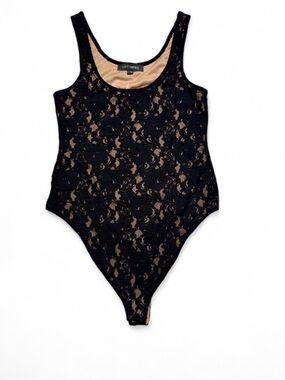 Loft Versa Black Lace Bodysuit New With Tags Size Small Thong Snap